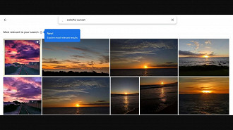 Captura de tela demonstrando a nova capacidade de pesquisa por fotos ou imagens no Google Fotos par Web. Fonte: 9to5google