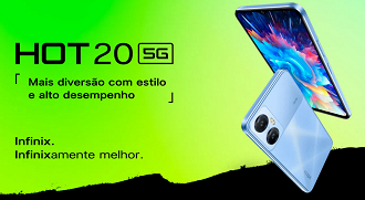 Infinix Hot 20 5G chega em grande estilo para ser um ótimo custo-benefício (Imagem: Infinix Brasil/Divulgação)