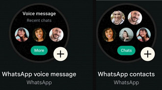 Capturas de tela do WhatsApp para Wear OS. Fonte: 9to5google