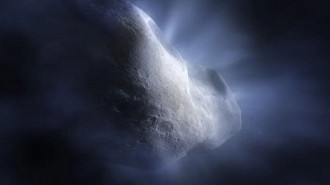 Ilustração do gelo se vaporizando em forma de gás no cometa 238P/Read. Foto: Nasa/ESA