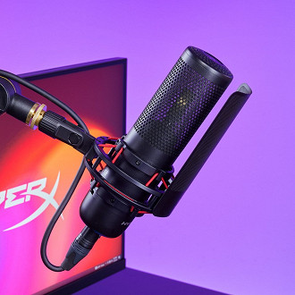 Microfone XLR condensador cardioide HyperX ProCast. Fonte: HyperX