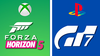 Cada empresa possui seu exclusivo de corrida: Forza Horizon 5 (Microsoft) e Gran Turismo 7 (Sony)