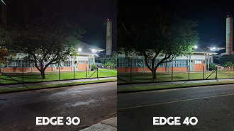 Foto noturna comparada com o Edge 30
