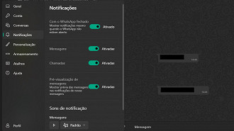 Utilizando notificações personalizadas no WhatsApp para computador (PC Windows ou Mac). Fonte: Vitor Valeri
