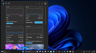 Como ativar os novos widgets para monitorar CPU, GPU e RAM no Windows 11. Fonte: Oficina da Net (Rafa Tech)