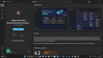 Aplicativo Dev Home Preview (Página Inicial de Desenvolvimento Versão de Visualização) na Microsoft Store. Fonte: Oficina da Net (Rafa Tech)