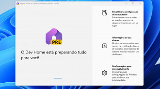 Captura de tela do aplicativo Dev Home Preview (Página Inicial de Desenvolvimento Versão de Visualização). Fonte: Oficina da Net (Luiz Jahn)