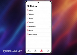 Biblioteca de favoritos do Apple Music Classical no Android. Fonte: Vitor Valeri