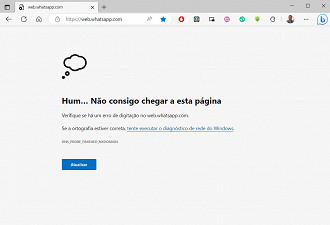 Falha no WhatsApp Web (Fonte: Oficina da Net/Reprodução)