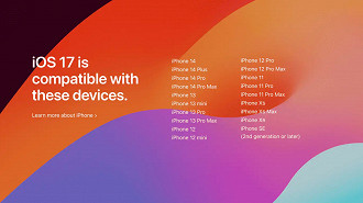 Lista de iPhones compatíveis com iOS 17