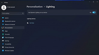 Recurso nativo de iluminação dinâmica para periféricos RGB no Windows 11. Fonte: Windows Latest