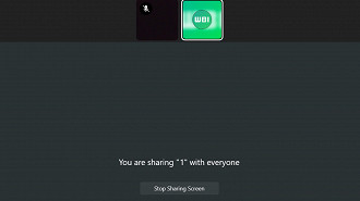 Captura de tela demonstrando o recurso de compartilhamento de tela do WhatsApp para Windows. Fonte: WABetaInfo