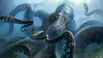 O Kraken, figura mitológica que tem a forma de uma lula gigante