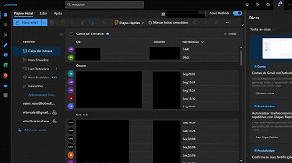 Captura de tela do novo aplicativo do Outlook para Windows. Fonte: Vitor Valeri