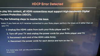 Como resolver o erro de HDCP. Fonte: Reddit