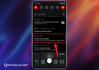 Captura de tela de notificação do Google Maps alertando sobre um novo seguidor desconhecido. Fonte: Vitor Valeri
