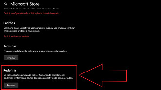 Passo 04 - Repare o aplicativo Microsoft Store. Fonte: Vitor Valeri