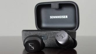 In-ear Bluetooth TWS Sennheiser Momentum True Wireless 3 na promoção de férias com a Sennheiser em julho de 2023. Fonte: Vitor Valeri