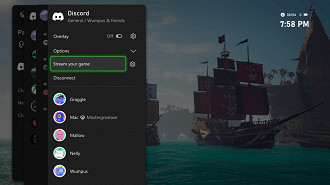 Xbox Series X/S agora permite o streaming (transmissão) de jogos direto para o Discord. Fonte: Xbox