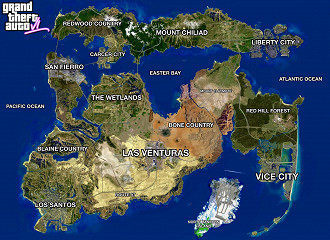 Possível mapa da GTA 6. Fonte: GTA 6 NEWS (@GTAVInewz)