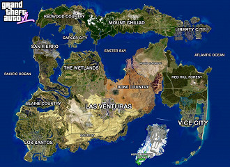 Comparação: Mapa do GTA V vs. GTA San Andreas - GTA 5