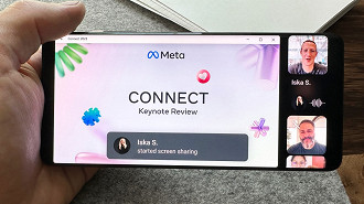 Recurso de compartilhamento de tela em chamadas de video no WhatsApp sendo demonstrado. Fonte: Mark Zuckerberg
