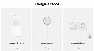 O usuário precisa comprar os carregadores à parte, e eles custam os olhos da cara. (Foto: Apple/Reprodução)