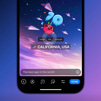 Recurso de edição dos Stories do Telegram após a publicação. Fonte: Telegram