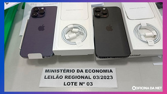 iPhones em leilão; Foto: Receita Federal