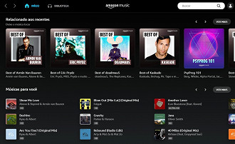 Amazon Music possui uma variedade de músicas muito boa, mas não tem um aplicativo fluído. (Crédito: Oficina da Net)