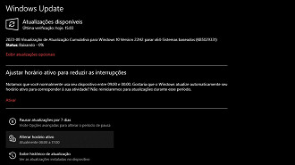 Captura de tela da atualização KB5029332 do Windows 10 versão 22H2. Fonte: Vitor Valeri
