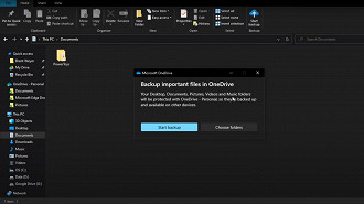 Novo botão de backup do Explorador de Arquivos no Windows 10.