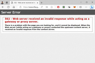 Erro 502 no sistema da NFS-e