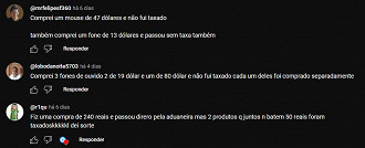 Mais três exemplos que não foram taxados