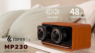 Alto-falantes da caixa de som Bluetooth Edifier MP230. Fonte: Edifier