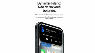O Dynamic Island que antes apenas nos modelos Pro, passa a fazer parte de toda a linha (Foto: Apple/Divulgação)