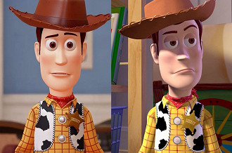 Comparação do personagem Woody Toy Story