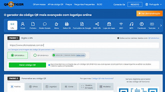 QR TIGER - 5 Melhores sites para criar QR Codes grátis. Fonte: Vitor Valeri