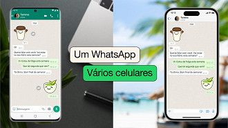 Capturas de tela demonstrando a utilização de uma única conta do WhatsApp em mais de um celular. Fonte: WhatsApp