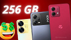 3 celulares com memória de 256 GB por menos de R$ 1.700 3 celulares com memória de 256 GB por menos de R$ 1.700