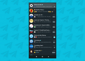 Os Canais do Telegram aparecem entre todos os chats da plataforma