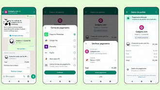 Várias opções de pagamento dentro do WhatsApp para a compra de produtos ou contratação de serviços. Fonte: WhtatsApp