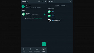 Captura de tela demonstrando a possibilidade de adicionar mais 31 pessoas para ter 32 participantes em uma única chamada no WhatsApp. Fonte: WABetaInfo