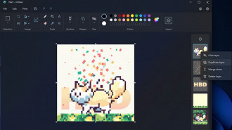 Suporte às capadas (layers) no Microsoft Paint chega com a atualização Moment 4 do Windows 11. Fonte: Microsoft