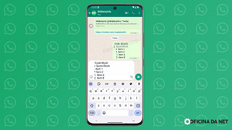 Novas opções de formatação de texto no WhatsApp