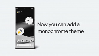 Utilização de tema monocromático no Android 14. Fonte: Google