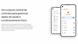 Hub de saúde e exercícios Health Connect, responsável por reunir informações de vários apps em um só lugar no Android 14. Fonte: Google
