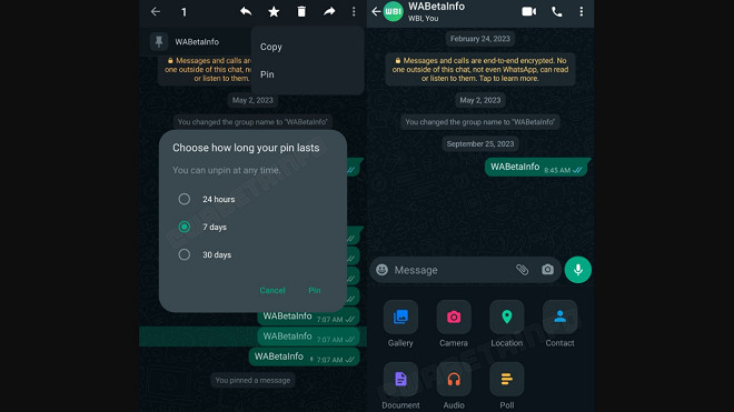 WhatsApp ganha opção para fixar mensagens dentro de conversas