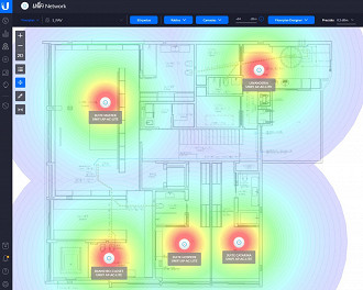 Posicionamento de Acess Points da Ubiquiti em um apartamento através do software gratuito para produtos da marca. Fonte: Blog UBNT BR (Medium)