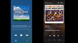 Tela de reprodução do Apple Music a esquerda e do Tidal a direita. Fonte: Vitor Valeri